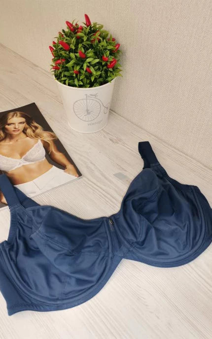 Comfort Bra Soft Cups Comfort-U Full-Figure Spa-Closure - Blue