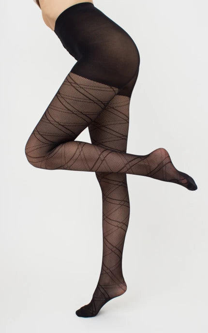 Giulia Fashion Net 40 (Model 4) Tights in Nero (Black)